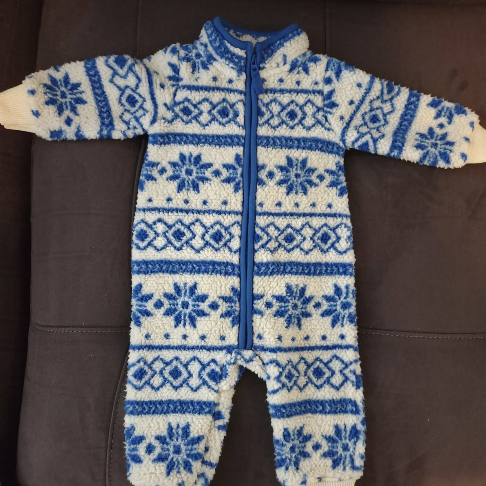 Carter's Blue and White Patterned Footie Pajamas